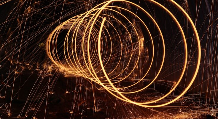 steel wool, dark, firespin, spiral, art, sparks, lights, glow, glowing, long exposure, dark, spiral, spiral, spiral, spiral, spiral, art, art, sparks